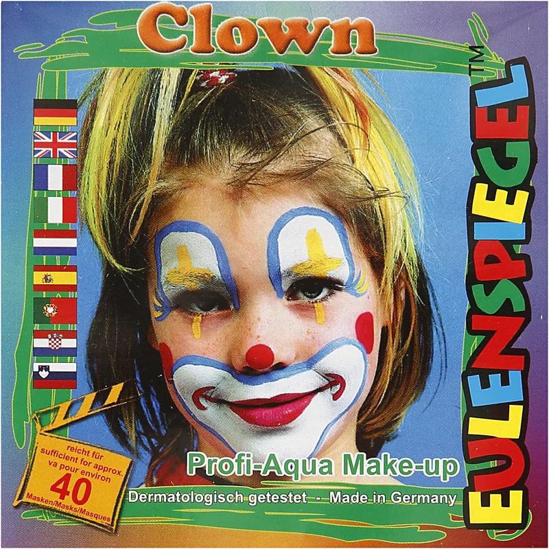 Eulenspiegel Gesichtsschminke - Motivset, Clown, Sortierte Farben, 1 Set [HOB-76101]