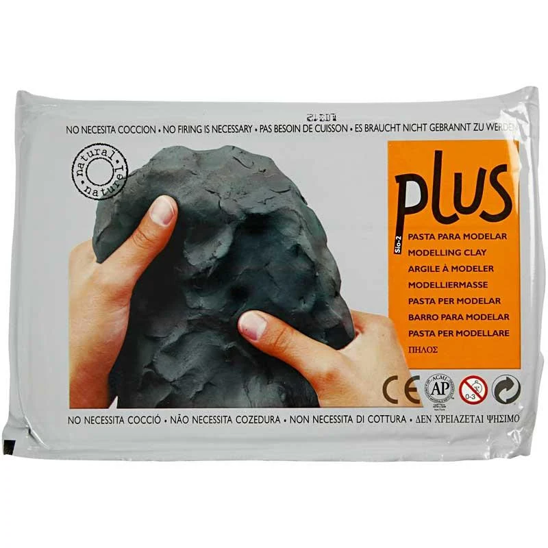 Selbsthärtender Ton, Schwarz, 1000 g/ 1 Pck [HOB-789030]