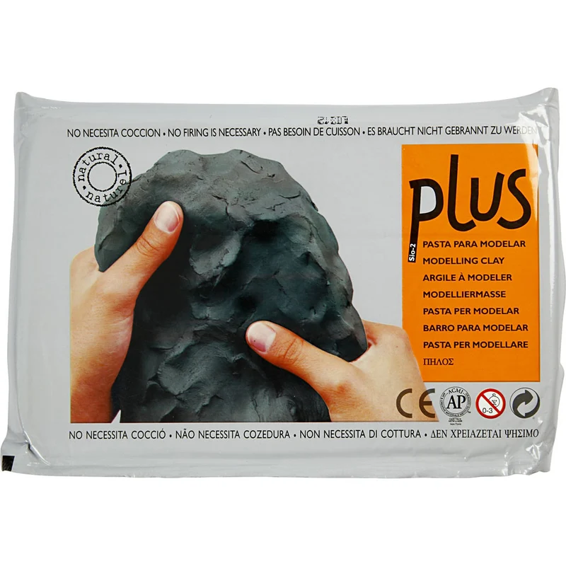 Selbsthärtender Ton, Schwarz, 12x1000 g/ 1 Pck [HOB-78903]
