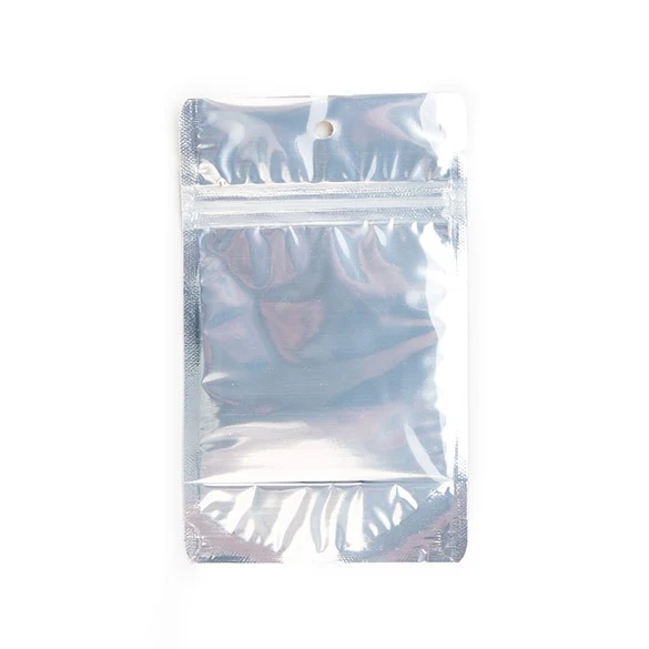 Standbodenbeutel Transparent/Gold 9.5x5.7x15.7cm | 57 Gramm (100 Stück) [ZBGG35]