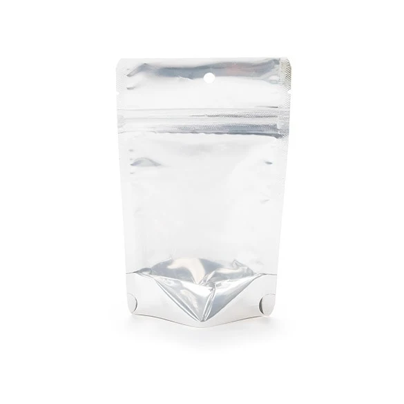 Standbodenbeutel Transparent/Gold 9.5x5.7x15.7cm | 57 Gramm (100 Stück) [ZBGG35]