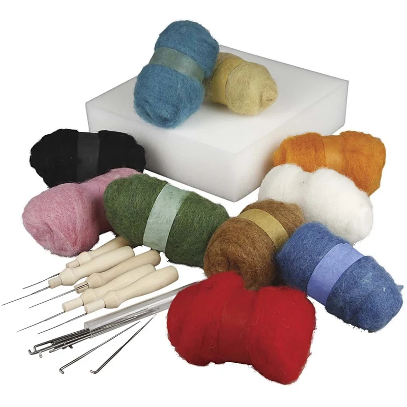Gruppen-Kreativset Nadelfilzen, Sortierte Farben, 1 Set [HOB-99967]
