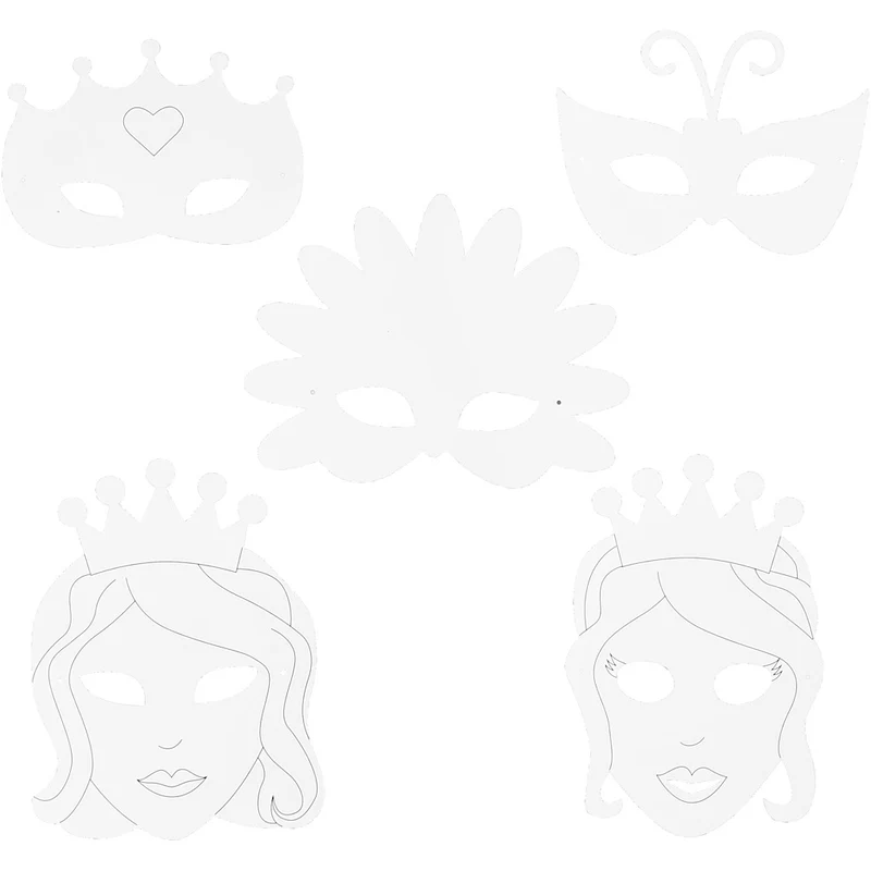 Märchen-Masken, H 13,5-25 cm, B 17-25 cm, 230 g, Weiß, 16 Stk/ 1 Pck [HOB-95214]