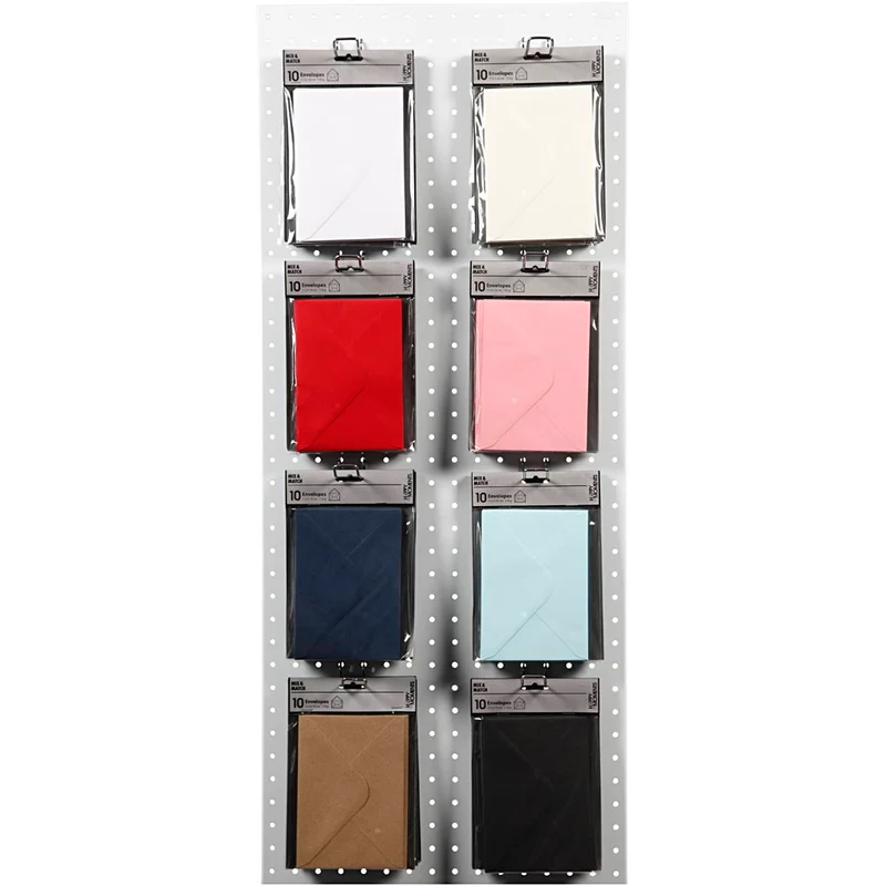 Umschläge, Umschlaggröße 11,5x16 cm, 110 g, Schwarz, Blau, Rot, Weiß, 8x10 Pck/ 1 Pck [HOB-217023]