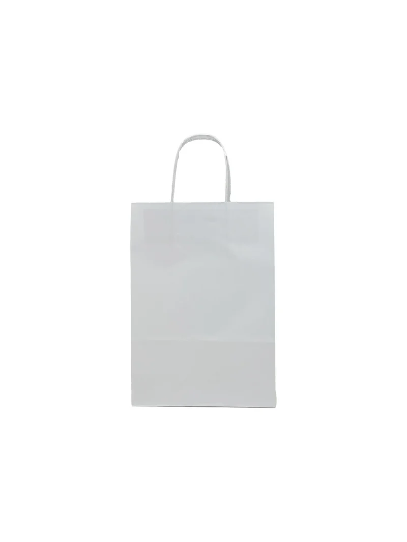 Papiertragetaschen Weiß 22x10x31cm (50 Stück) [PAMW2231]