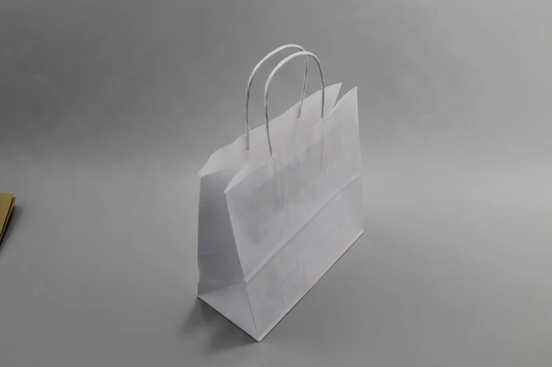 Papiertragetaschen Weiß 18x8x22cm (50 Stück) [PAMW1822]
