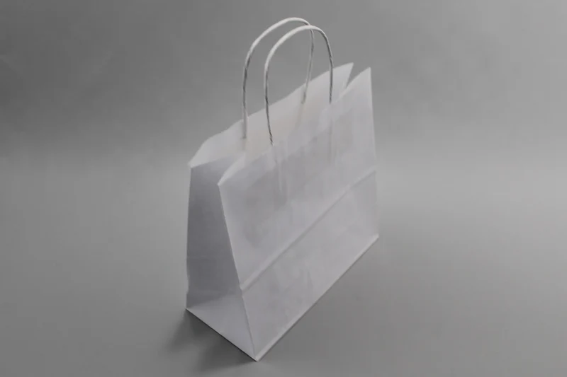 Papiertragetaschen Weiß 14x8x21cm (50 Stück) [PAMW1421]