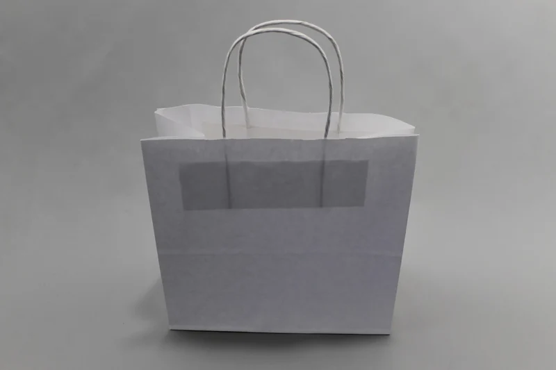 Papiertragetaschen Weiß 14x8x21cm (50 Stück) [PAMW1421]