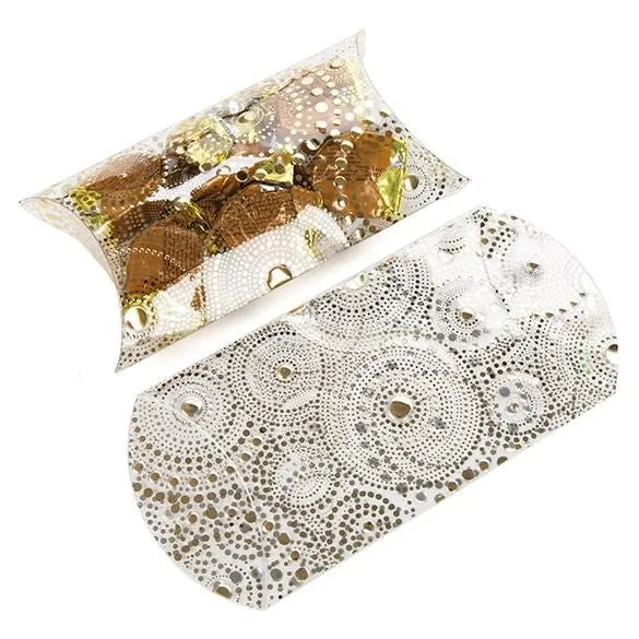 Kissenschachteln mit Goldfolie 10x4x17cm (25 Stück) [FS205]
