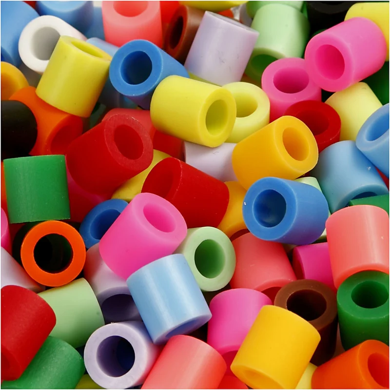 Bügelperlen, Größe 10x10 mm, Lochgröße 5,5 mm, JUMBO, Zusätzliche Farben, 2450 sort./ 1 Eimer [HOB-75354]