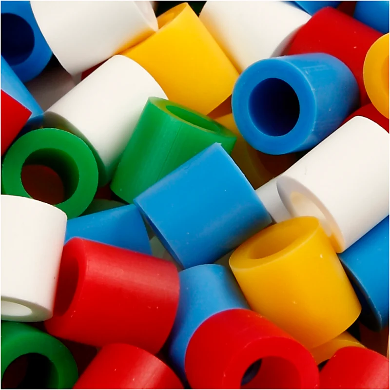Bügelperlen, Größe 10x10 mm, Lochgröße 5,5 mm, JUMBO, Standard-Farben, 550 sort./ 1 Pck [HOB-75351]