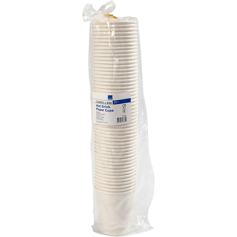Pappbecher, H 7,8 cm, D 7,2 cm, 205 ml, Weiß, 50 Stk/ 1 Pck [HOB-13215]