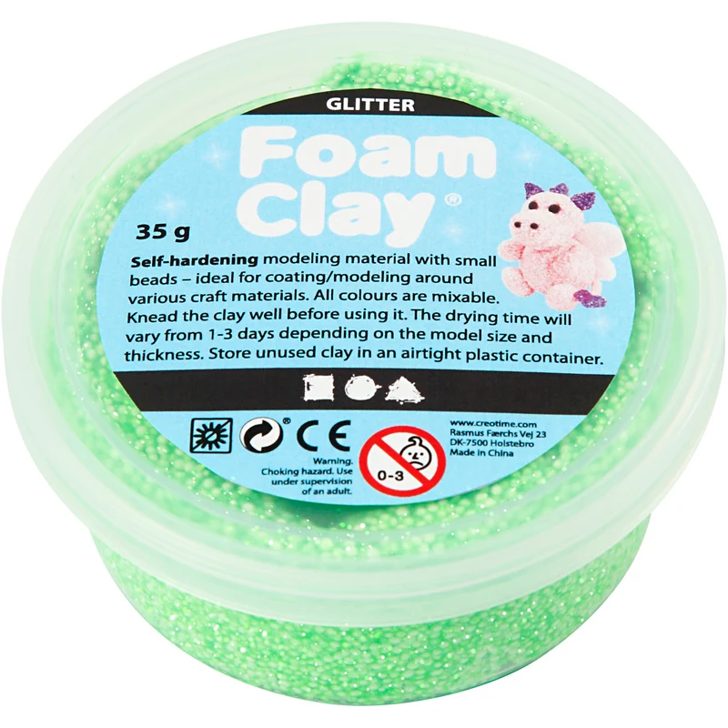 Foam Clay® , Glitter, Grün, 35 g/ 1 Dose [HOB-788830]