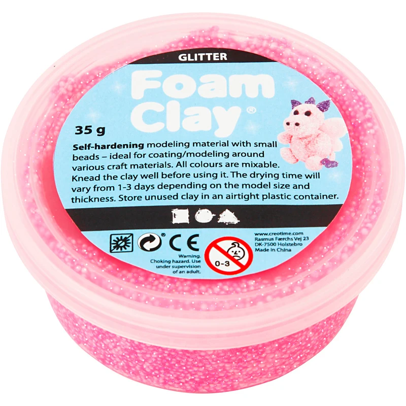 Foam Clay® , Glitter, Pink, 35 g/ 1 Dose [HOB-788820]
