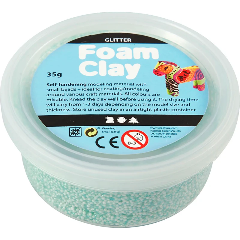 Foam Clay® , Glitter, Hellgrün, 35 g/ 1 Dose [HOB-78866]