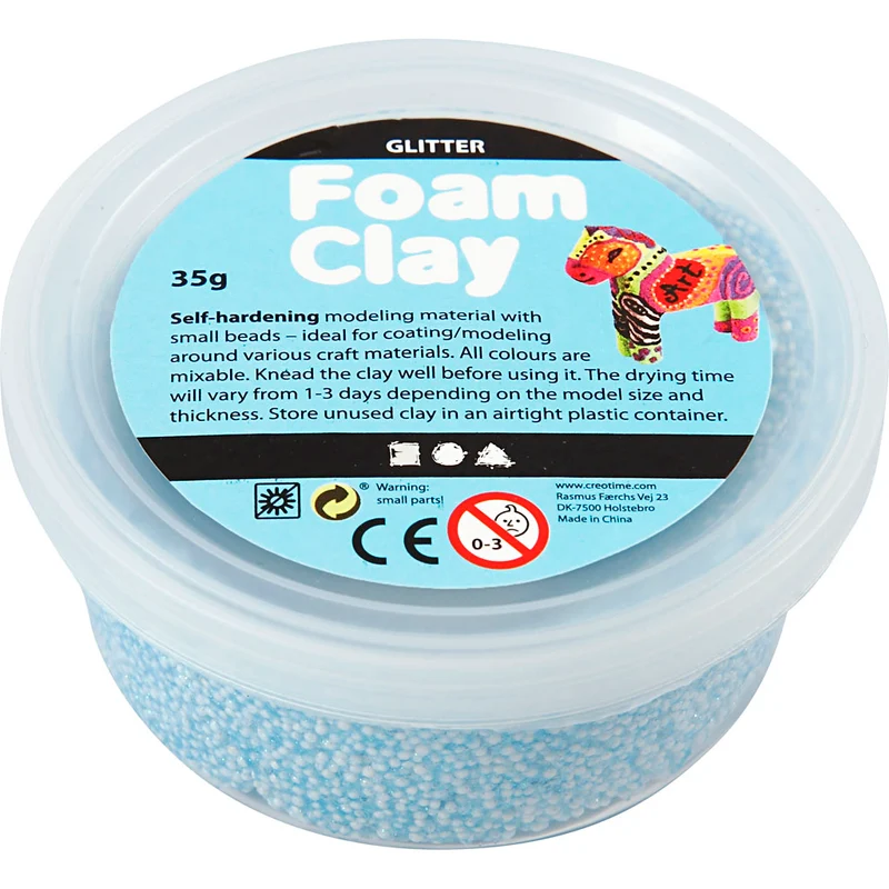 Foam Clay® , Glitter, Hellblau, 35 g/ 1 Dose [HOB-78865]
