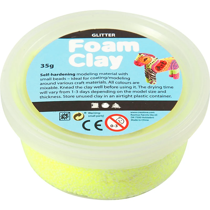 Foam Clay® , Glitter, Gelb, 35 g/ 1 Dose [HOB-78864]