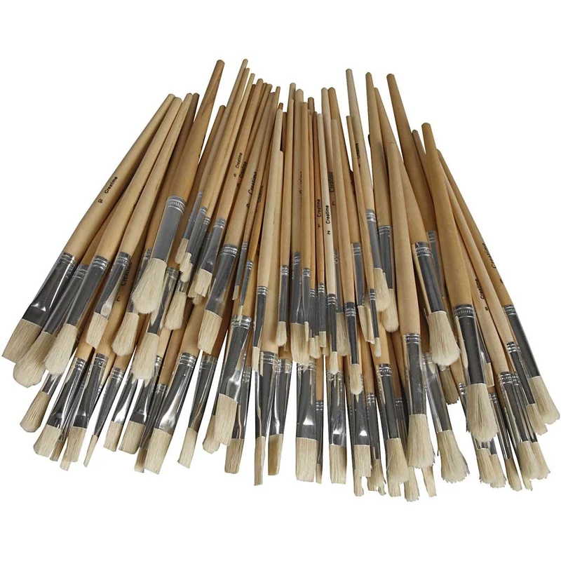 Nature Line Pinsel, Nr. 1+2+3+4+5+6+7+8+9+10, L 19,5-23 cm, B 4-17 mm, Flach,rund, 80 Stk/ 1 Pck [HOB-99821]