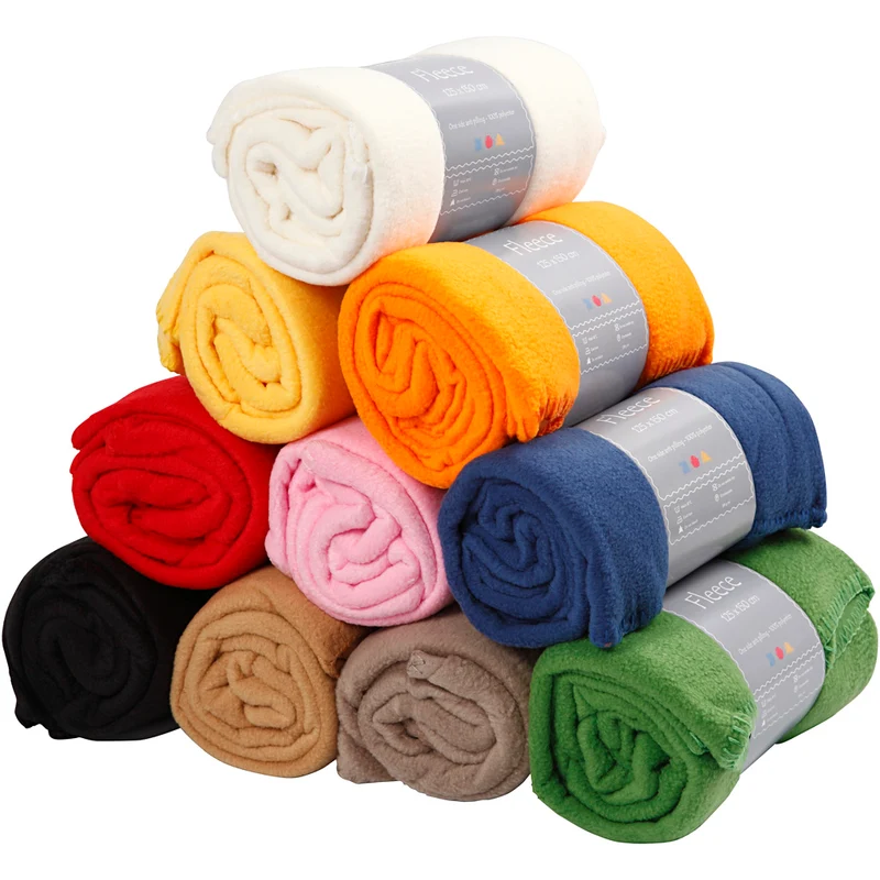 Fleece, L 125 cm, B 150 cm, Sortierte Farben, 10 Stk/ 1 Pck [HOB-99675]