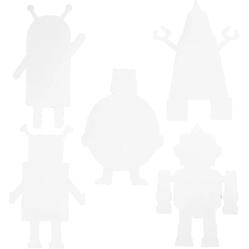 Roboter, H 22,5-24 cm, B 15-16 cm, 230 g, Weiß, 16 Stk/ 1 Pck [HOB-95207]