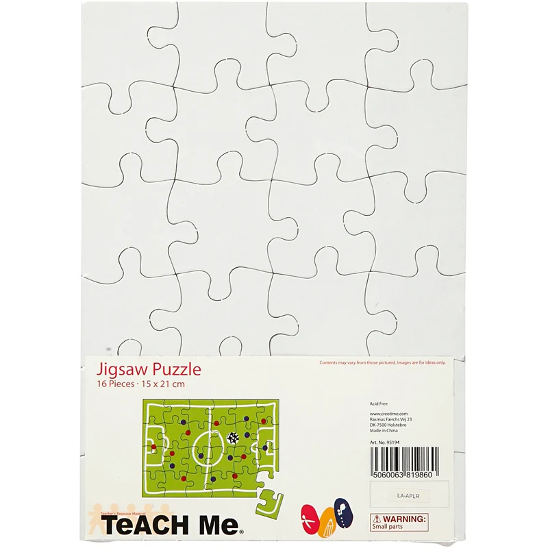 Blanco-Puzzle, Größe 15x21 cm, Weiß, 24 Stücke, 16 Stk/ 1 Pck [HOB-95194]