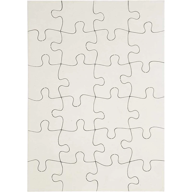 Blanco-Puzzle, Größe 15x21 cm, Weiß, 24 Stücke, 16 Stk/ 1 Pck [HOB-95194]