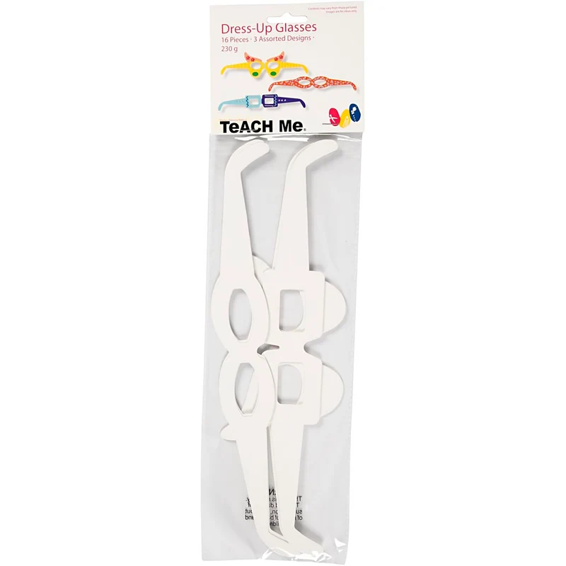Brillen, H 4,5-10 cm, L 32 cm, 230 g, Weiß, 16 Stk/ 1 Pck [HOB-95191]