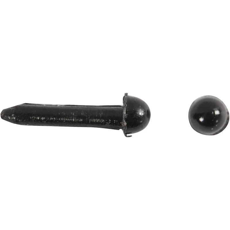 Augen und Schnauzen zum Modellieren, D 3+6 mm, Größe 8x6+14x11 mm, Schwarz, 20 Set/ 1 Pck [HOB-78281]
