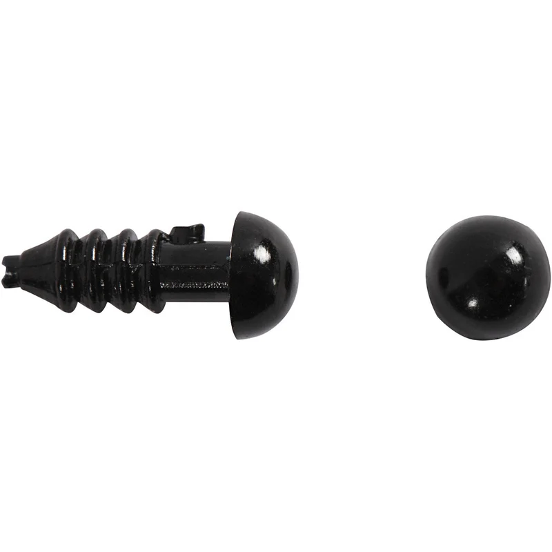 Augen und Schnauzen zum Modellieren, D 3+6 mm, Größe 8x6+14x11 mm, Schwarz, 20 Set/ 1 Pck [HOB-78281]