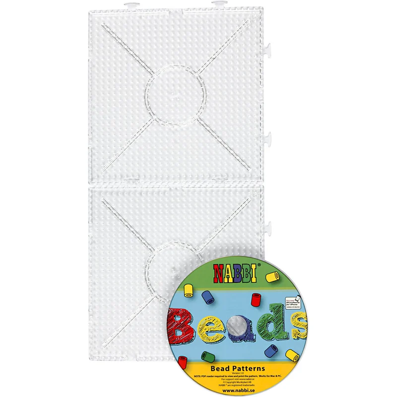 Steckplatte, Großes Quadrat, Größe 15x15 cm, medium, Transparent, 2 Stk/ 1 Pck [HOB-75309]