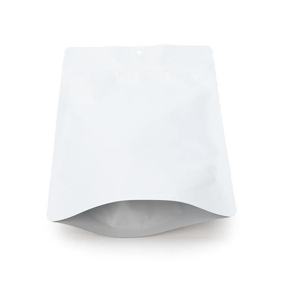Standbodenbeutel Mattweiß 14.9x8.9x23.2cm | 310 Gramm mit Aufhängeloch (100 Stück) [ZBGM7MWH]