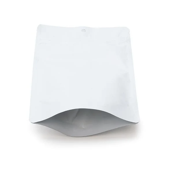 Standbodenbeutel Mattweiß 13x8x20.5cm | 110 Gramm mit Aufhängeloch (100 Stück) [ZBGM3MWH]