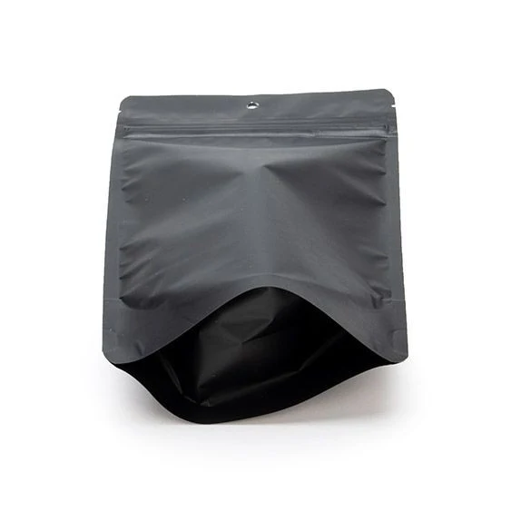 Standbodenbeutel Mattschwarz 13x8x20.5cm | 110 Gramm mit Aufhängeloch (100 Stück) [ZBGM3MBH]