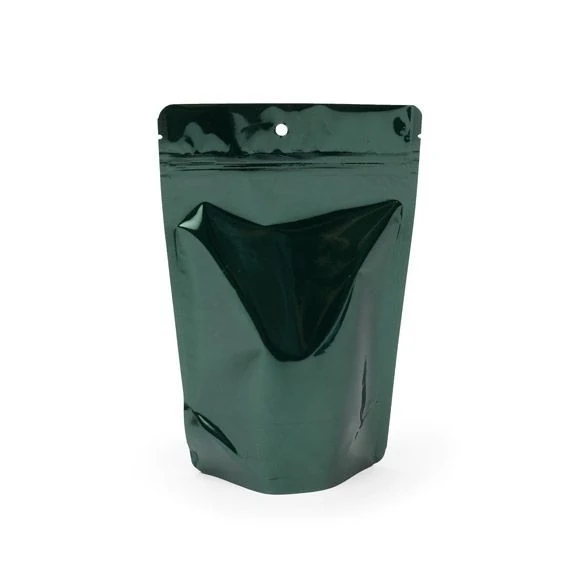 Standbodenbeutel Grün 13x8x20.5cm | 110 Gramm mit Aufhängeloch (100 Stück) [ZBGM3HGH]
