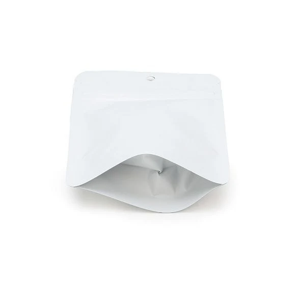 Standbodenbeutel Mattweiß 10.2x6x15.2cm | 57 Gramm mit Aufhängeloch (100 Stück) [ZBGM2MWH]