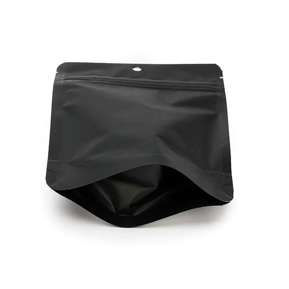 Standbodenbeutel Mattschwarz 10.2x6x15.2cm | 57 Gramm mit Aufhängeloch (100 Stück) [ZBGM2MBH]