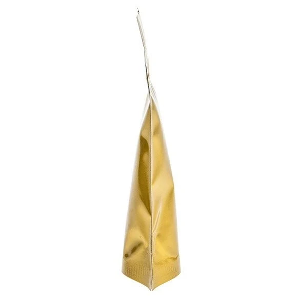 Standbodenbeutel Gold 8x5x13cm | 28 Gramm mit Aufhängeloch (100 Stück) [ZBGM1GH]