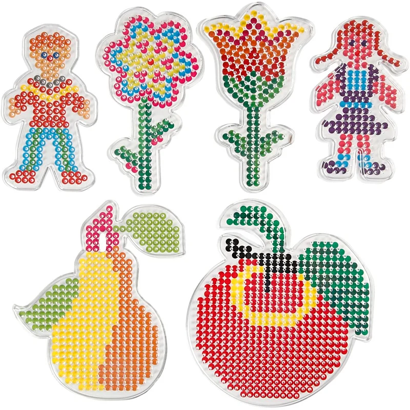 Steckplatten, Blumen, Mädchen, Junge, Apfel und Birne, Größe 8,5x14-14x16 cm, medium, 6 Stk/ 1 Pck [HOB-75595]