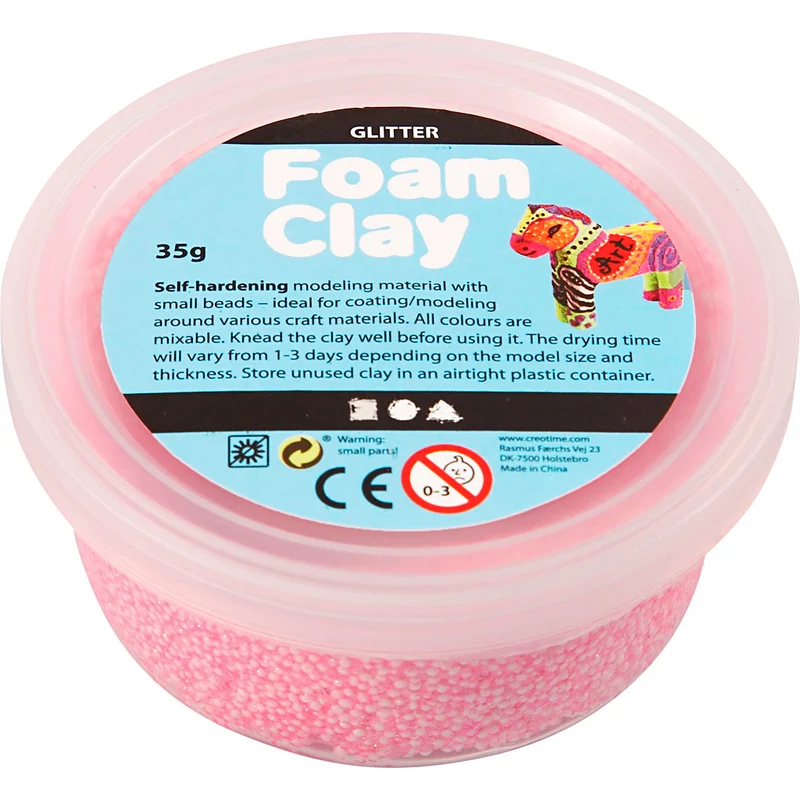 Foam Clay® , Glitter, Rosa, 35 g/ 1 Dose [HOB-78862]