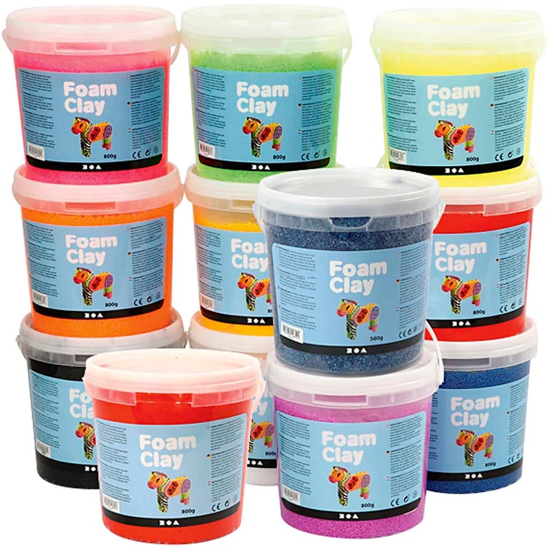 Foam Clay® , Inhalt kann variieren , Sortierte Farben, 12x560 g/ 1 Pck [HOB-78834]
