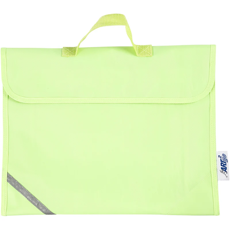 Schultasche, T 9 cm, Größe 36x29 cm, Fluoreszierend Gelb, 1 Stk [HOB-951781]