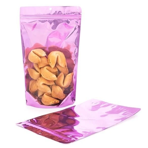 Standbodenbeutel Transparent/Pink 17.1x8.9x28.6cm | 340 Gramm (100 Stück) [ZBGB4PK]