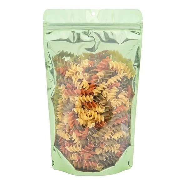Standbodenbeutel Transparent/Grün 17.1x8.9x28.6cm | 340 Gramm (100 Stück) [ZBGB4GR]