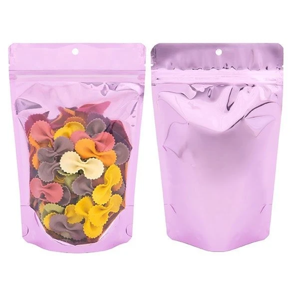 Standbodenbeutel Transparent/Pink 13x7.9x20.6cm | 110 Gramm (100 Stück) [ZBGB3PK]