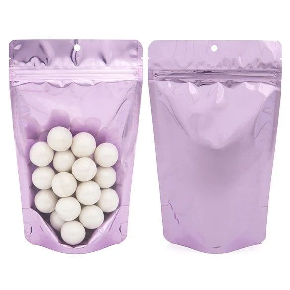 Standbodenbeutel Transparent/Lavendel 13x7.9x20.6cm | 113 Gramm (100 Stück) [ZBGB3LV]