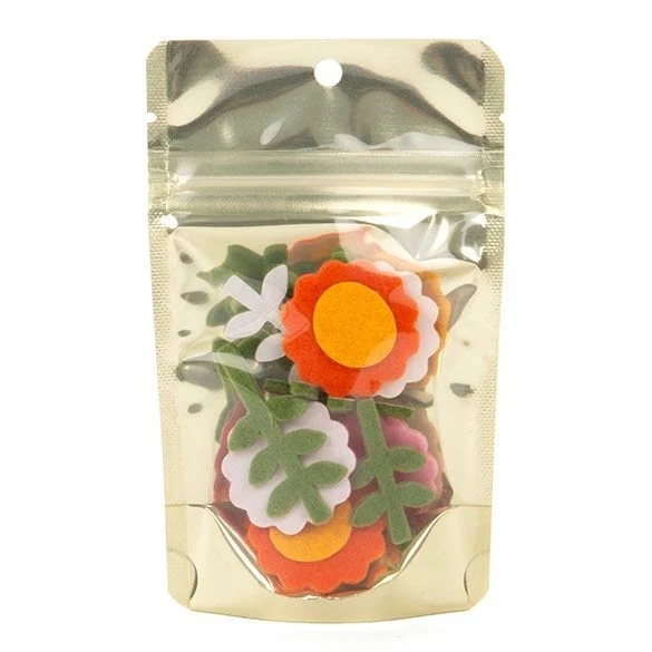 Standbodenbeutel Transparent/Mattgold 8x5x13cm | 28 Gramm (100 Stück) [ZBGMG1]