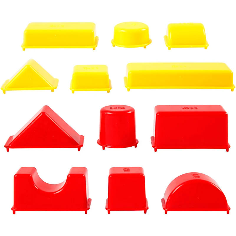 Sandförmchen, Geometrische Formen, Größe 3,5-9,5 cm, 12 Stk/ 1 Pck [HOB-78273]