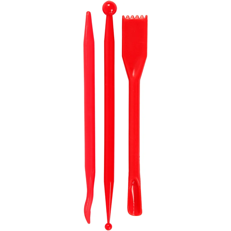 Modellierstäbchen, L 14,5 cm, Rot, 3 Stk/ 1 Pck [HOB-78266]