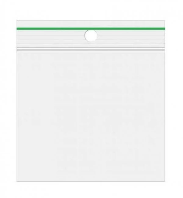Druckverschlussbeutel Transparent 13x12.5cm mit Aufhängeloch PE 50 Mikron (1.000 Stück) [2PEC1312]
