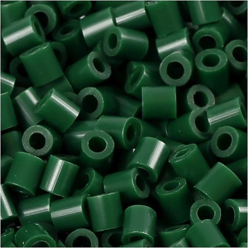 Fotoperlen, Größe 5x5 mm, Lochgröße 2,5 mm, medium, Dunkelgrün (9), 1100 Stk/ 1 Pck [HOB-755590]